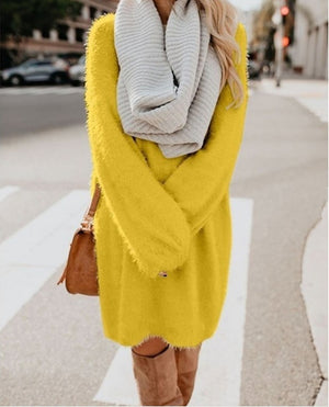 Comfortable Winter Plush Sweater Dress