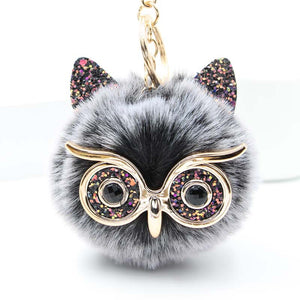 Chic Fashion Lovely Sequin Ear Owl Keychain