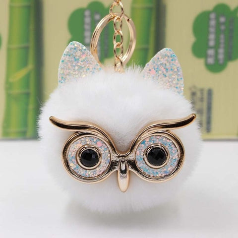 Image of Chic Fashion Lovely Sequin Ear Owl Keychain
