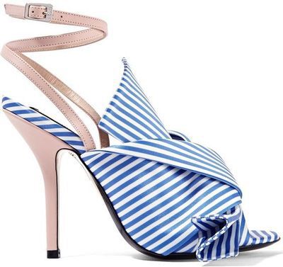 Image of Elegant Striped Buckle Strap Thin High Heel Summer Women Sandals