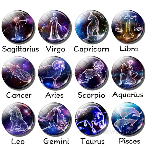 Image of Gorgeous Luminous 12 Zodiac Constellation Keychain  Ball