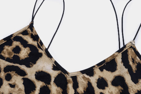Image of Hot Sexy Leopard & Snake Print Sleeveless V-neck Dress