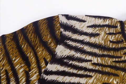 Image of Diana Sexy Slim Leopard & Tiger Print Long Sleeve Dress