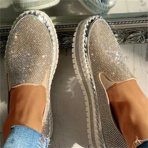 Image of New Trends Women Flat Glitter Sneakers