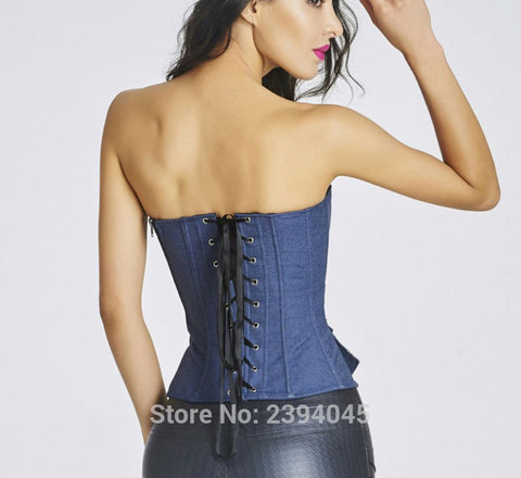 Image of HOT SALE! New Sexy Strapless Denim Corset