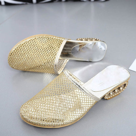Image of New Summer Women's Fashion Mesh Shallow Style Luxury Sandals