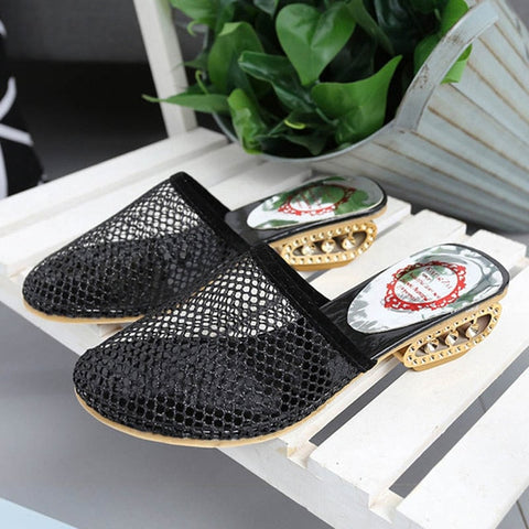 Image of New Summer Women's Fashion Mesh Shallow Style Luxury Sandals