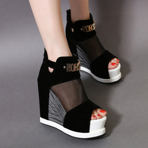 New Breathtaking Fashion Women's Ankle Mesh Platform Sandals