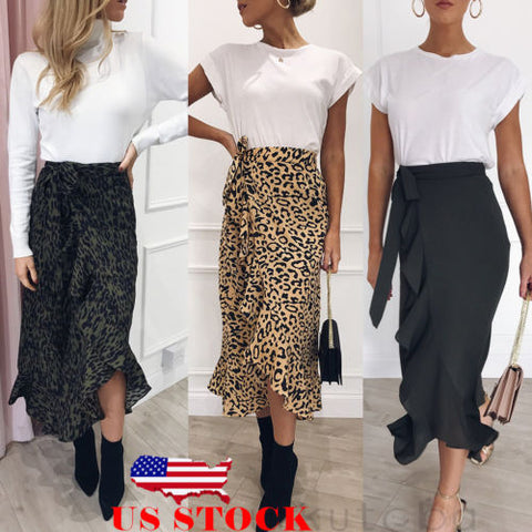 Image of Hot Sale 2019 New Fashion Women's Slim High Waist  Asymmetric Skirt
