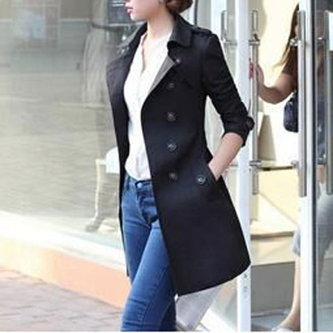 Image of Trench Slim Waist Women's Coat  Plus Size 4XL
